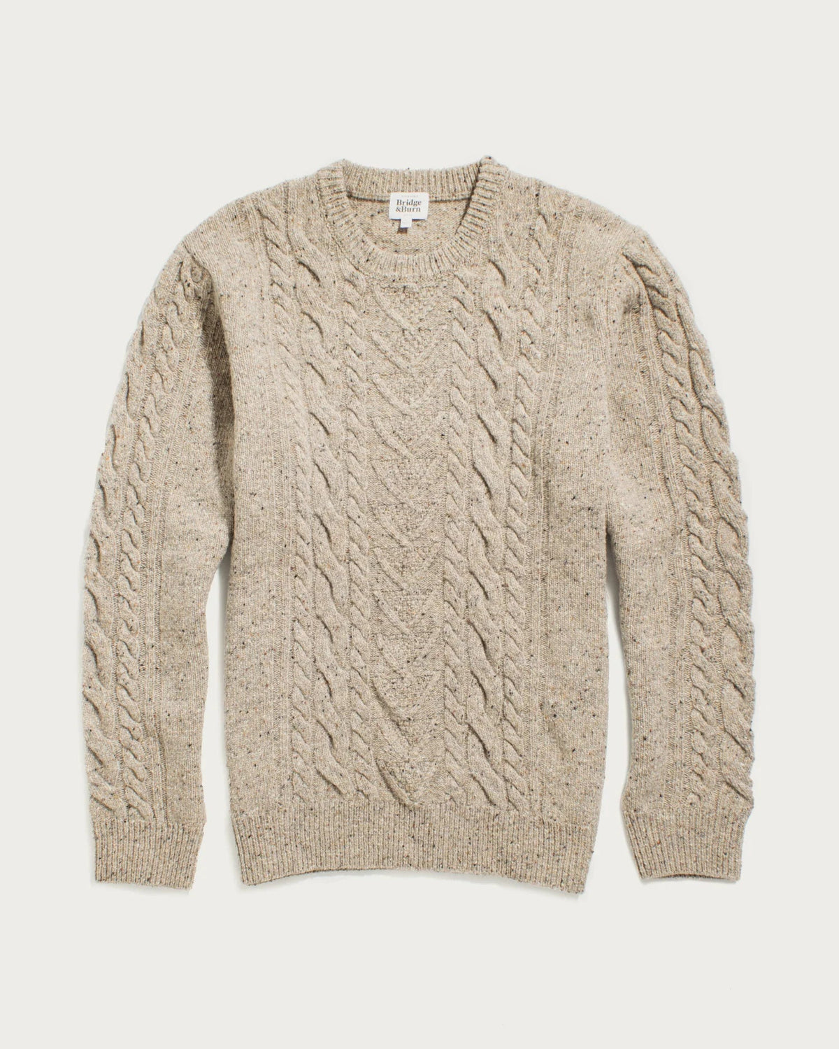 Ludlow Sweater in Flecked Oatmeal | Bridge & Burn