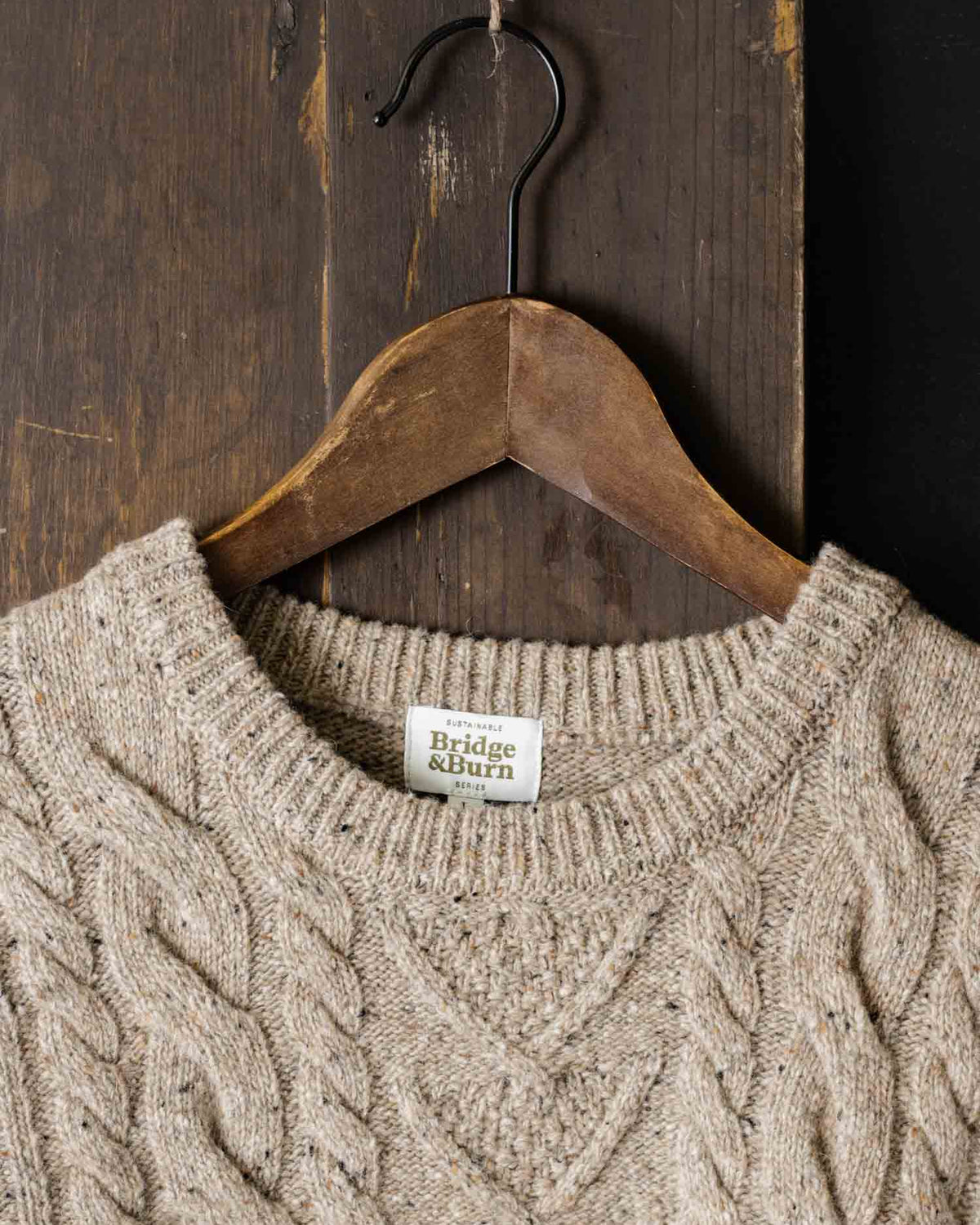 Ludlow Sweater in Flecked Oatmeal | Bridge & Burn
