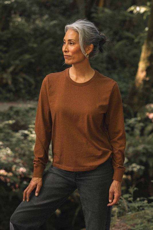Audrey Long Sleeve Tee in Bronze | Bridge & Burn
