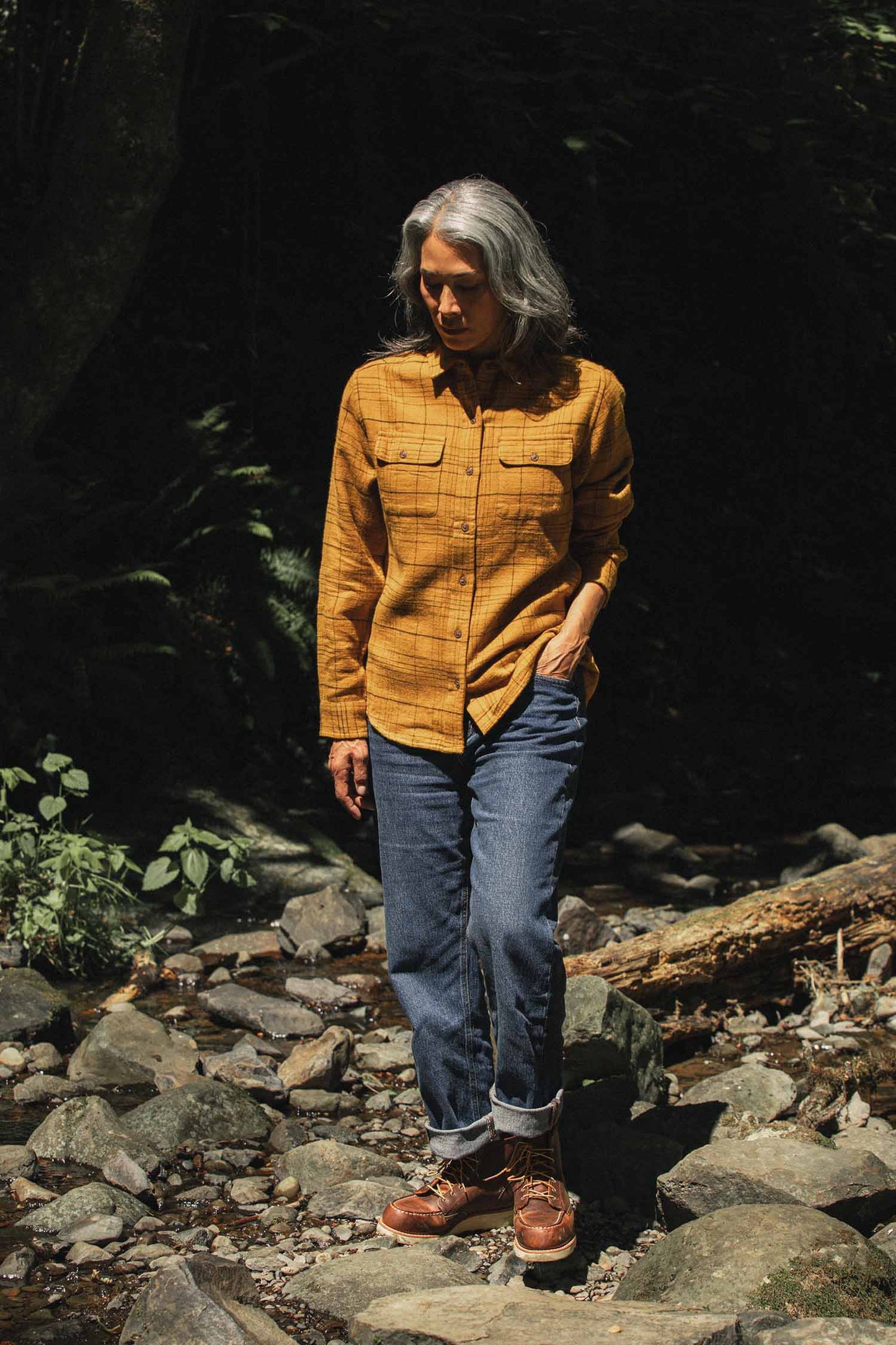 Lenon Shirt in Golden Plaid | Bridge & Burn