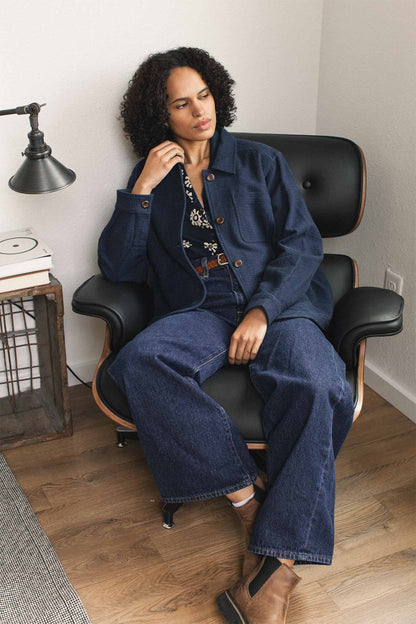 Studio Chore Coat in Indigo | Bridge & Burn