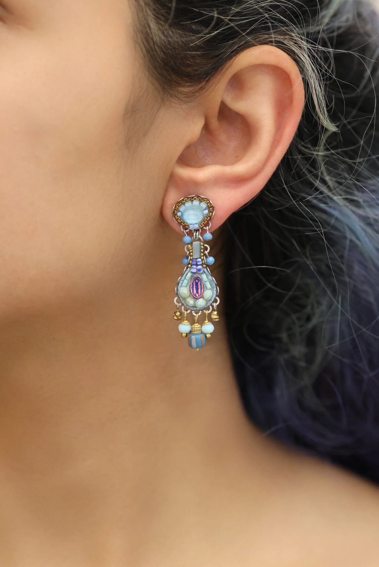 Flamingo Blue Bird Post Earrings | Ayalabar
