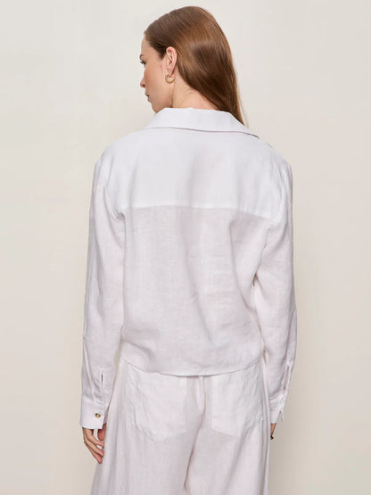 Linen Tie Top in White | Sanctuary