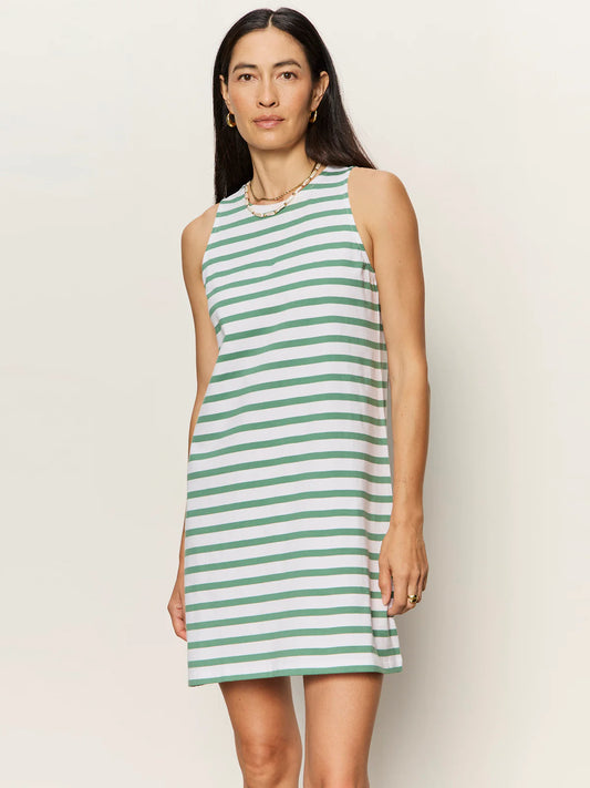 Sleeveless Shift Dress in Green Stripe | Sanctuary