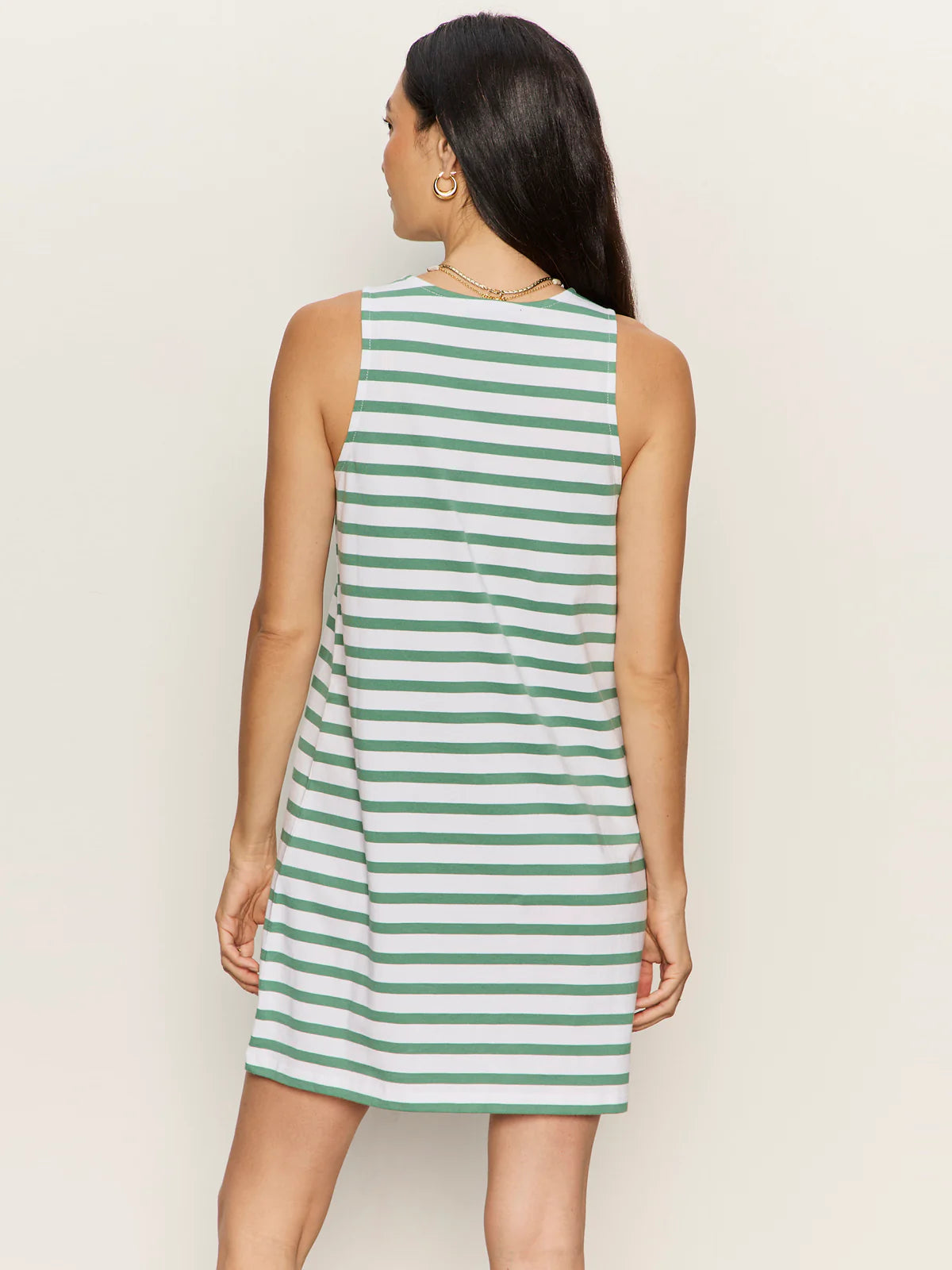 Sleeveless Shift Dress in Green Stripe | Sanctuary