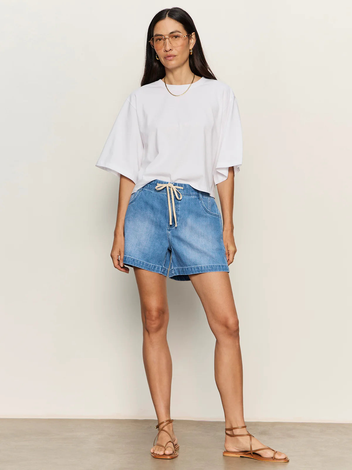 Denim Tie Shorts in Serenade | Sanctuary