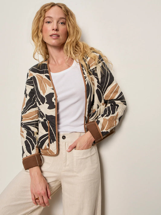 Soren Quilted Jacket in Lotus Print | Sanctuary
