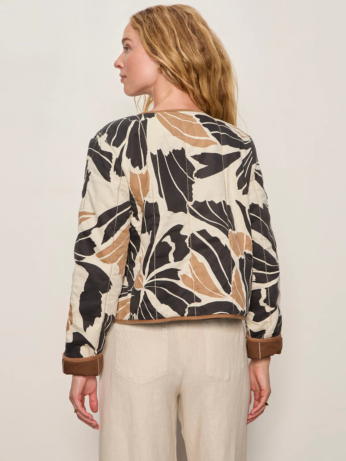 Soren Quilted Jacket in Lotus Print | Sanctuary