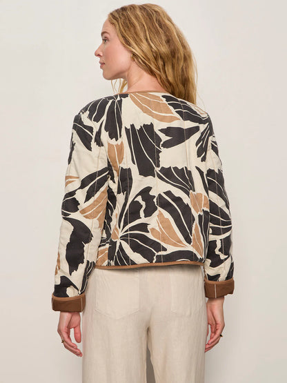 Soren Quilted Jacket in Lotus Print | Sanctuary