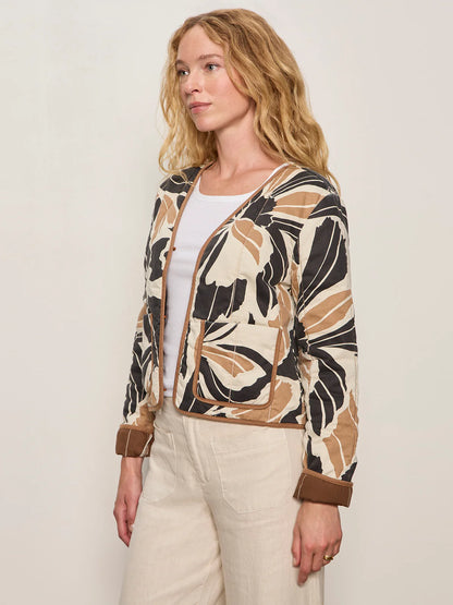 Soren Quilted Jacket in Lotus Print | Sanctuary
