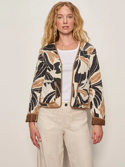 Soren Quilted Jacket in Lotus Print | Sanctuary