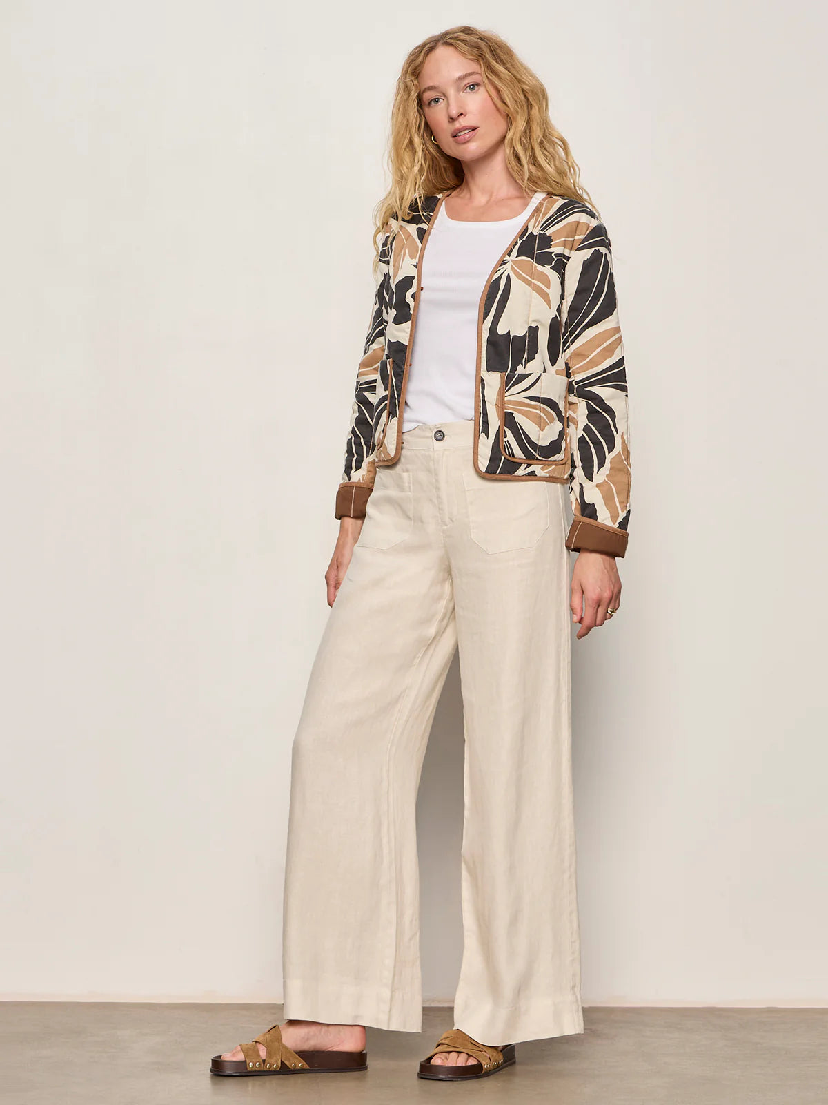 Soren Quilted Jacket in Lotus Print | Sanctuary