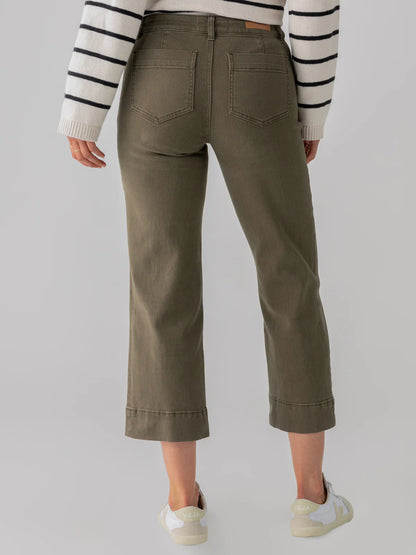 Marine Crop Jean in Olive Green