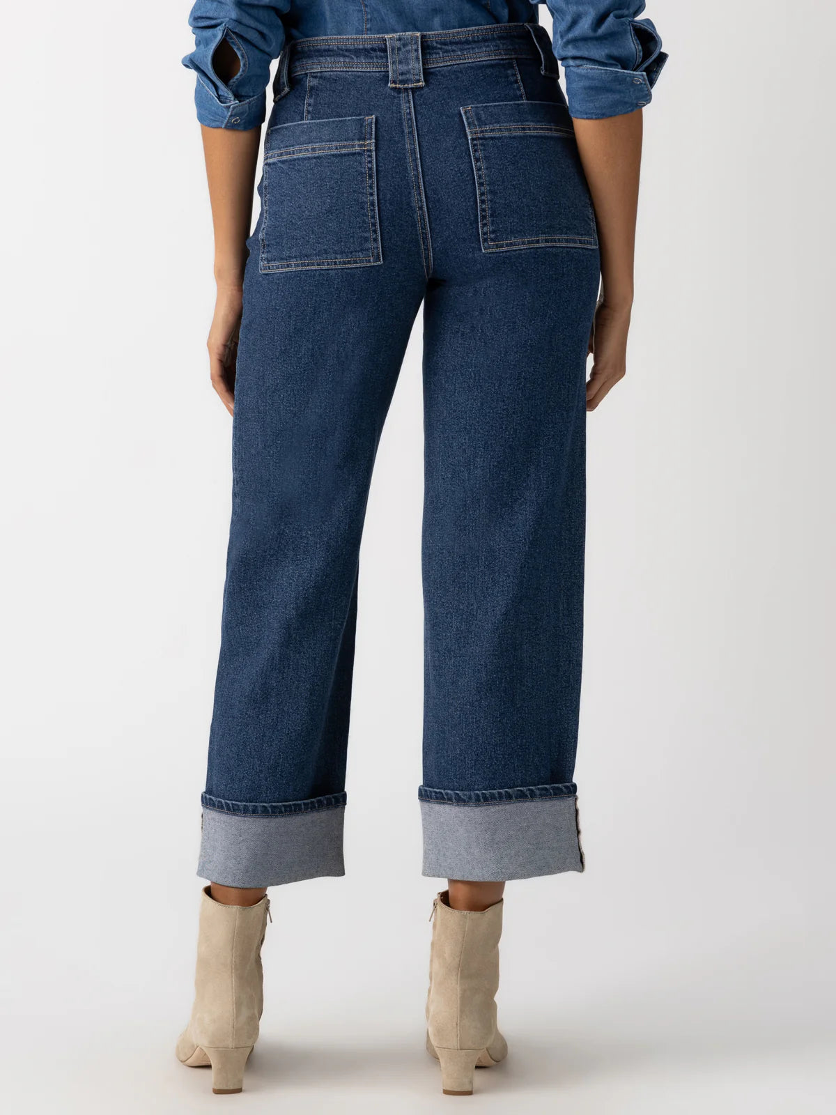 Luna Cuffed Straight Jean in Solstice