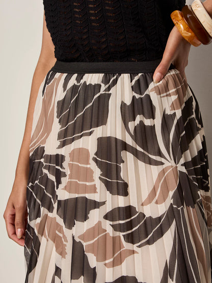 Pleated Midi Skirt in Lotus Print | Sanctuary