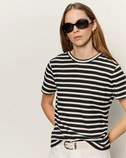 Textured Tee in Black Stripe | Sanctuary