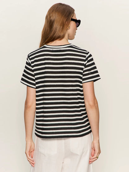 Textured Tee in Black Stripe | Sanctuary