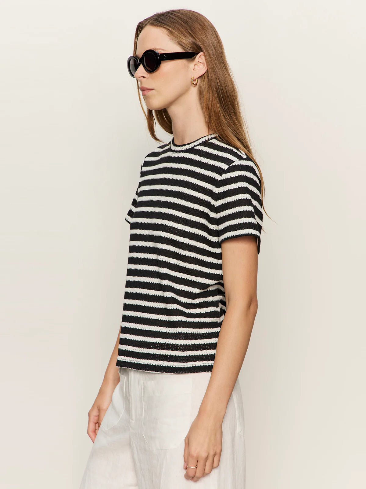 Textured Tee in Black Stripe | Sanctuary