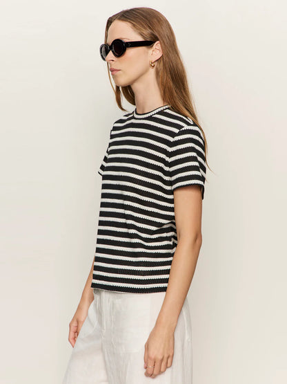 Textured Tee in Black Stripe | Sanctuary