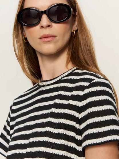 Textured Tee in Black Stripe | Sanctuary