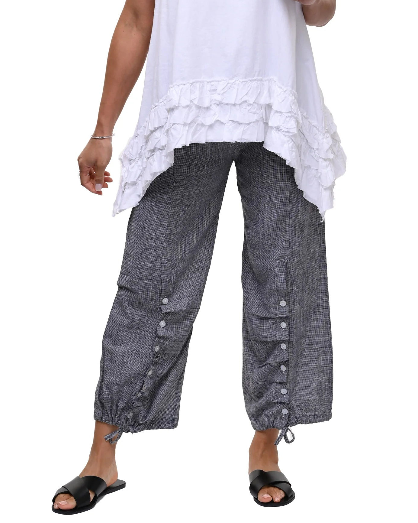 Scooter Pant in Black Mini Check | Tulip