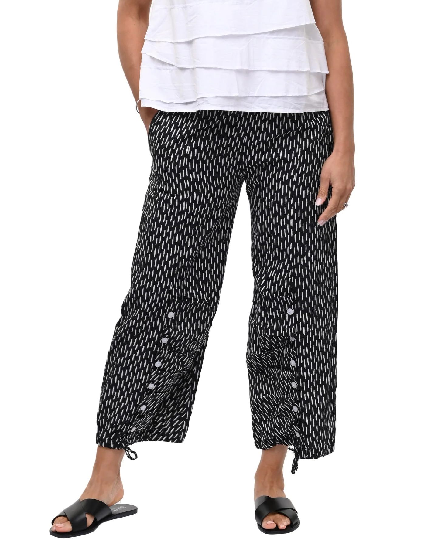 Scooter Pant in Black Dashed Line | Tulip