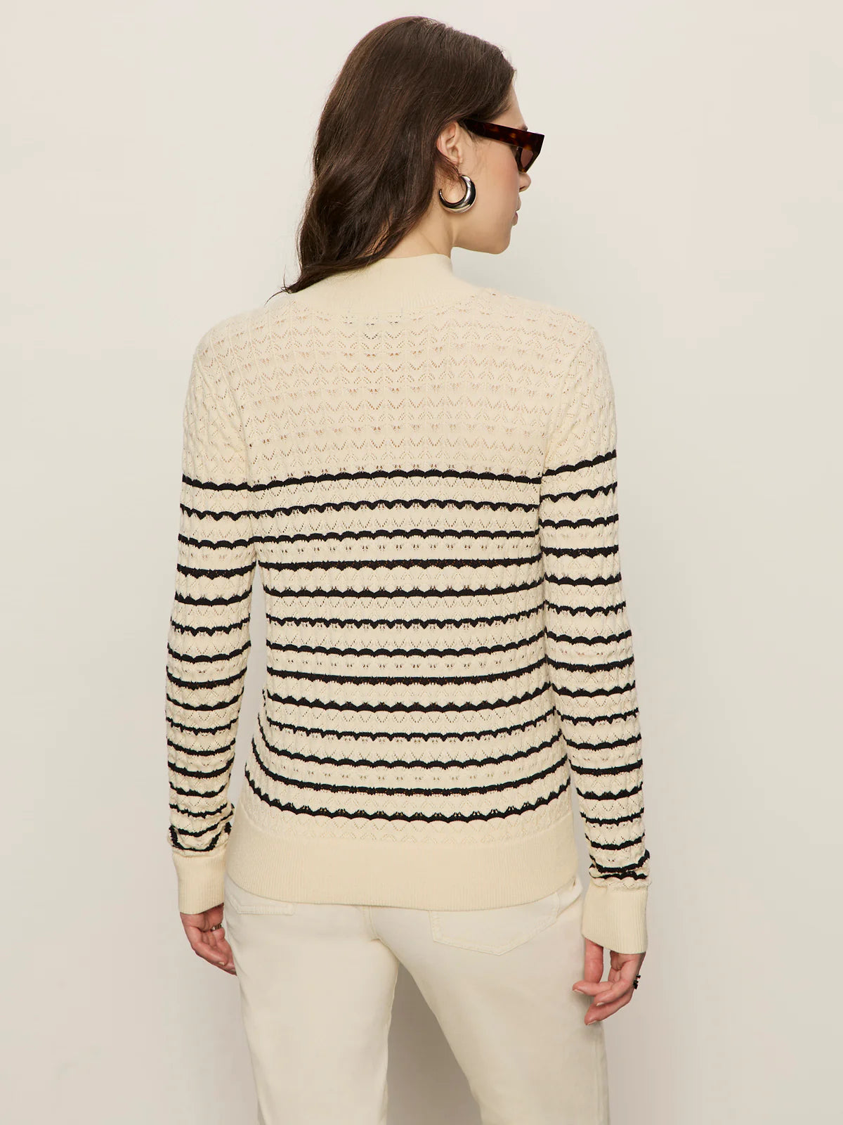 Striped Mock Neck in Vanilla | Sanctuary