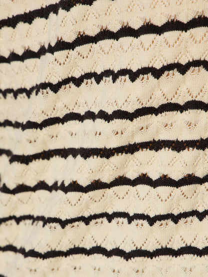 Striped Mock Neck in Vanilla | Sanctuary