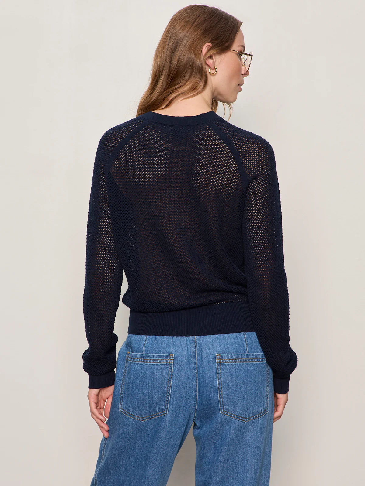 Open Stitch Sweater in Navy | Sanctuary