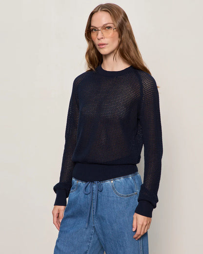 Open Stitch Sweater in Navy | Sanctuary