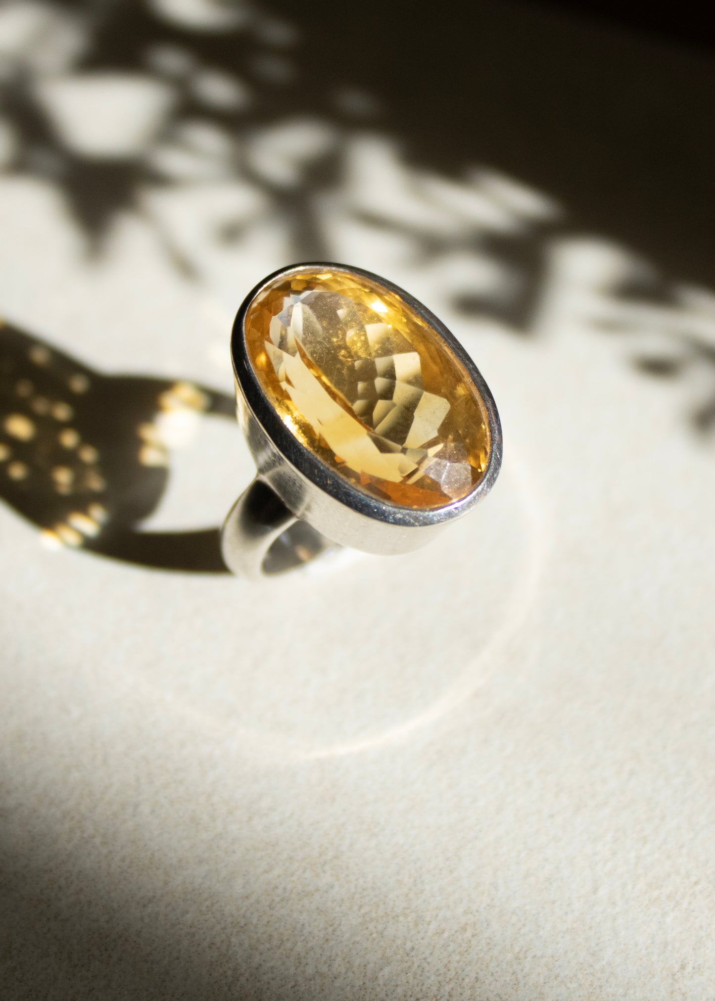 Large Oval Citrine Ring