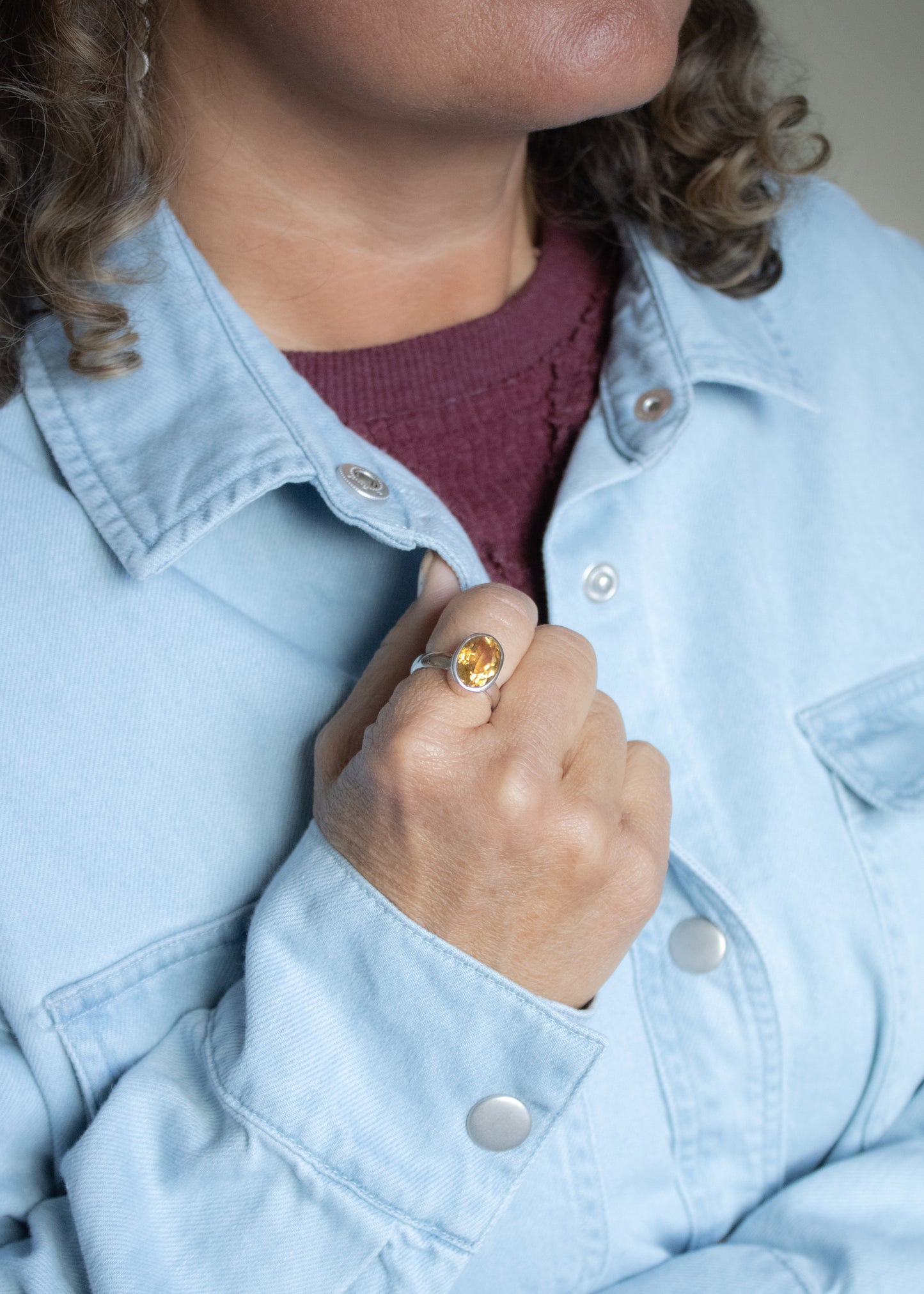 Small Oval Citrine Ring