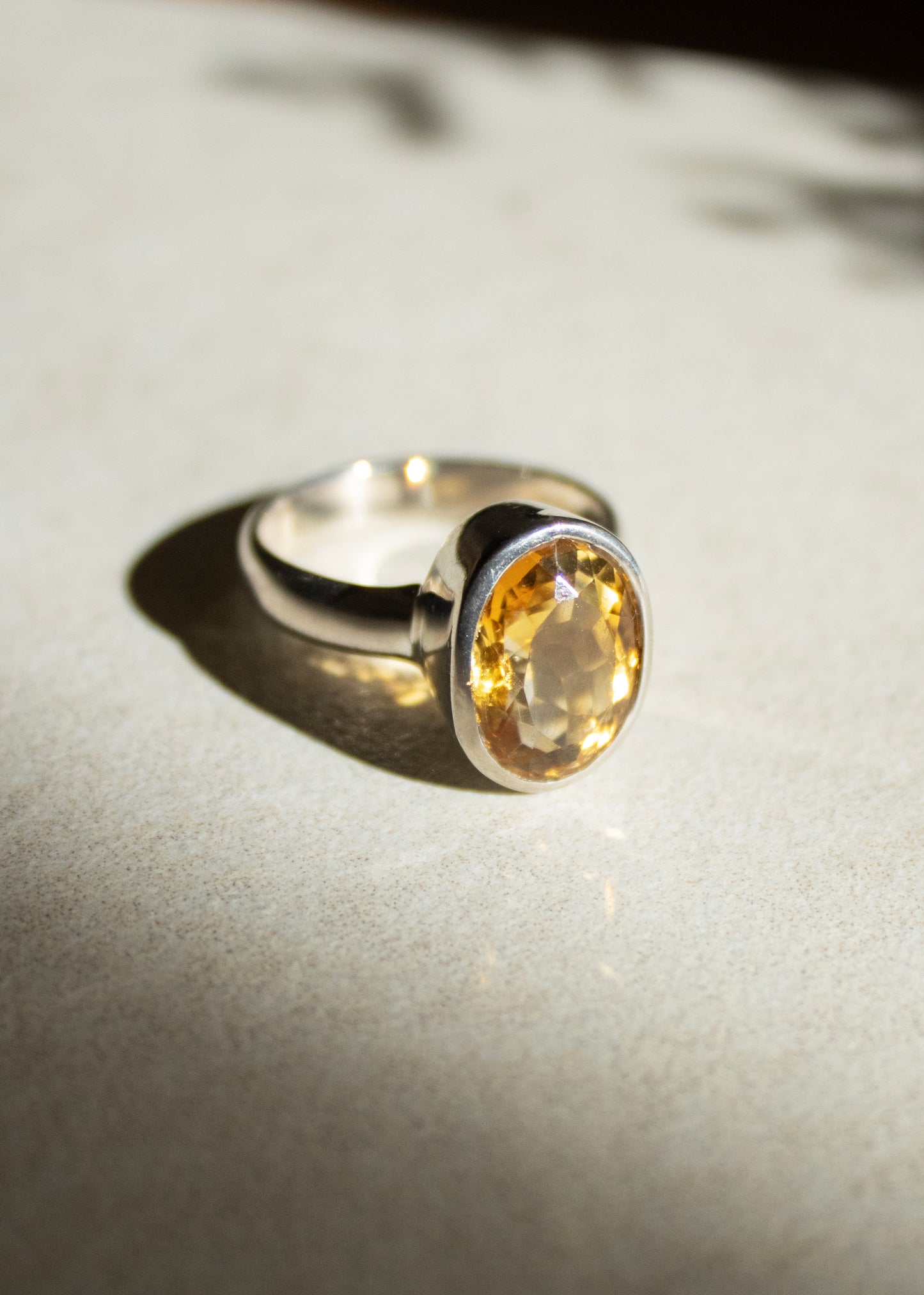 Small Oval Citrine Ring