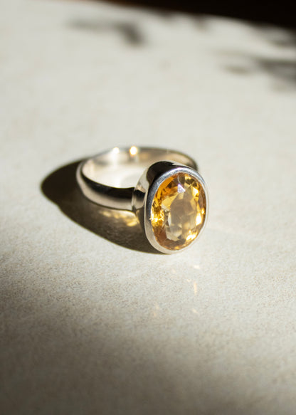 Small Oval Citrine Ring