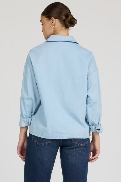 Chambray Adrianna Shirt in Light Blue | Dear John
