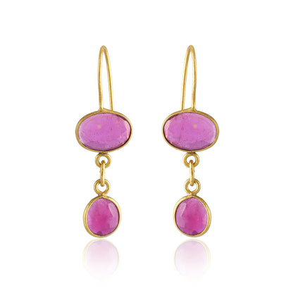 Two Tone Ruby Earrings