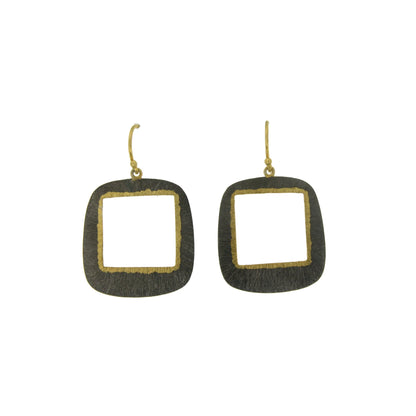 Two Tone Square Earrings | Manjusha