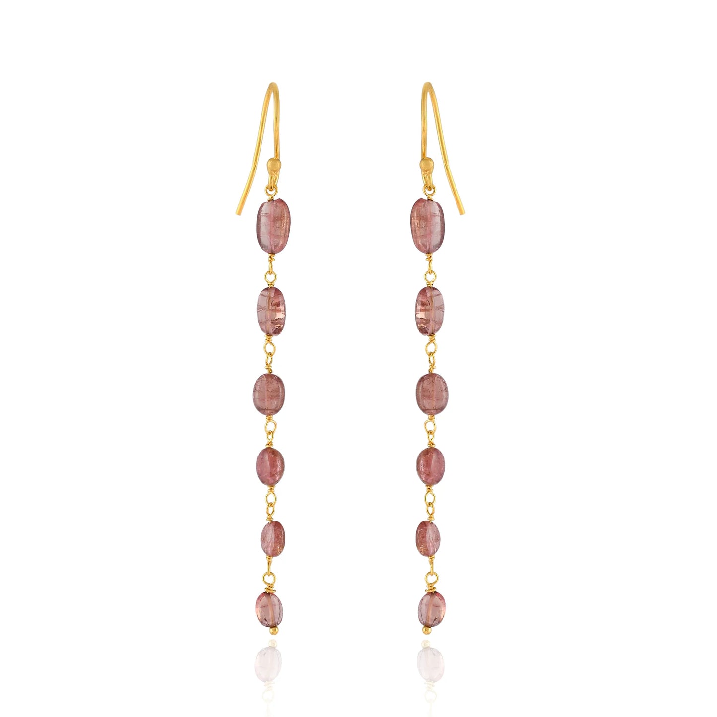 Pink Tourmaline Dangle Earrings