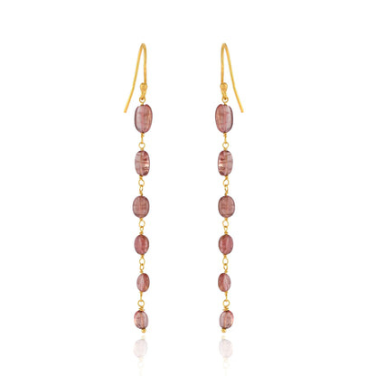 Pink Tourmaline Dangle Earrings