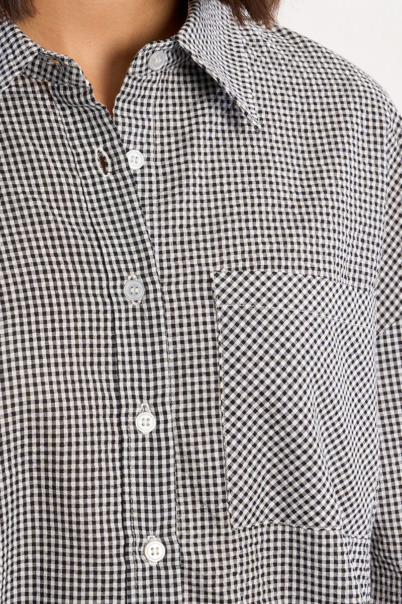 Black & White Gingham Relaxed Button Down