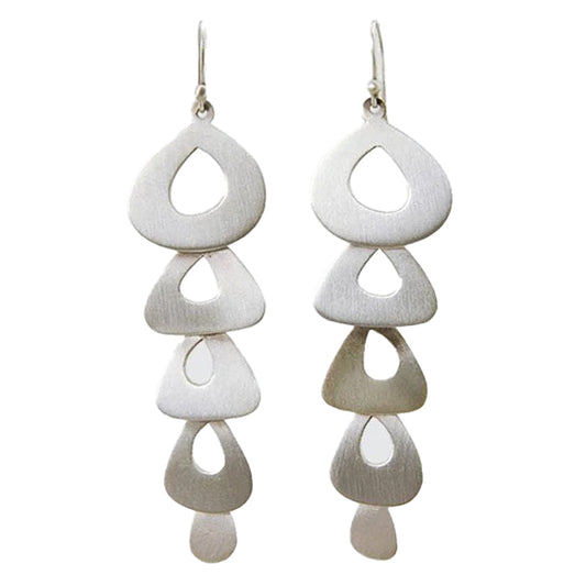 Silver Five Tier Cascade Earrings | Jane Diaz
