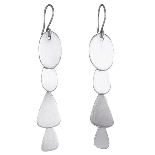 Silver Abstract Organic Cascade Earrings | Jane Diaz