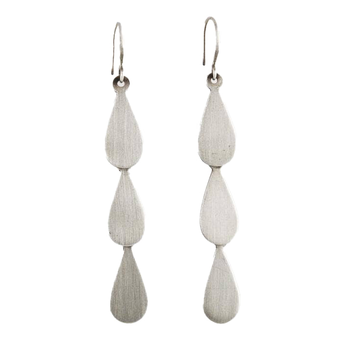 Silver Teardrop Cascade Earrings | Jane Diaz
