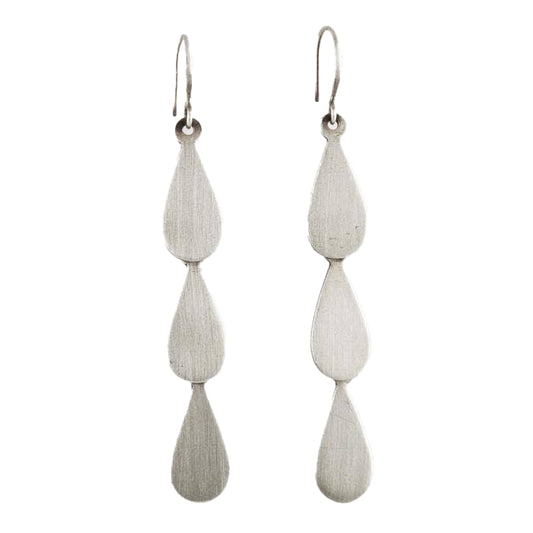 Silver Teardrop Cascade Earrings | Jane Diaz