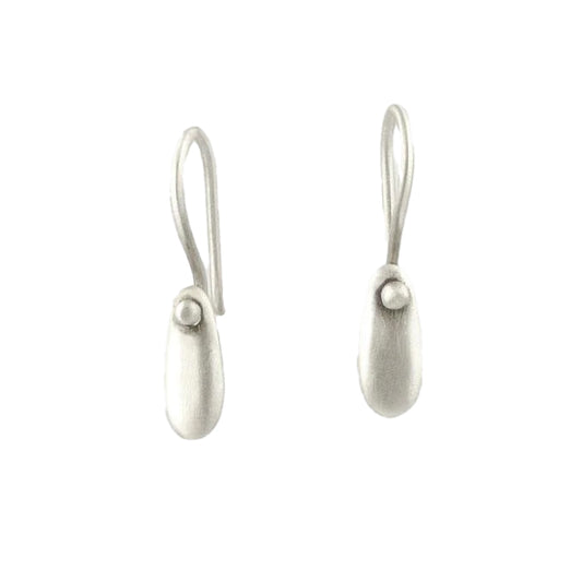Silver Tiny Tab Drop Earrings | Jane Diaz