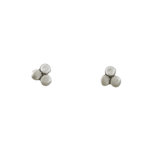 Silver Flat Triple Disc Post Earrings | Jane Diaz