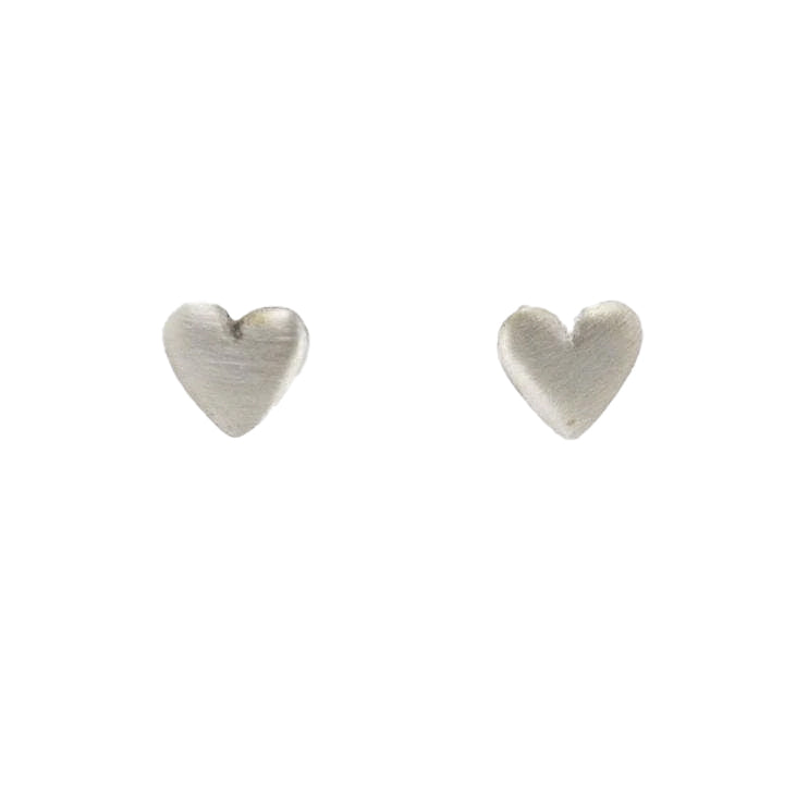 Silver Small Heart Stud Earrings | Jane Diaz