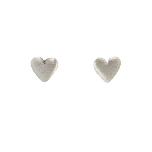 Silver Small Heart Stud Earrings | Jane Diaz