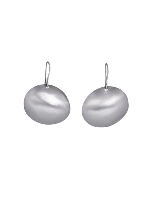 Silver Hammered Organic Dome Earrings | Jane Diaz