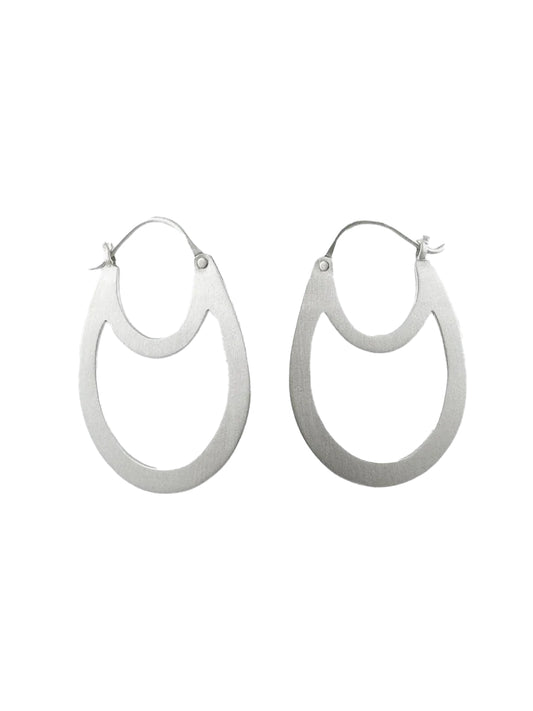 Silver Double Oval Hoop Earrings | Jane Diaz